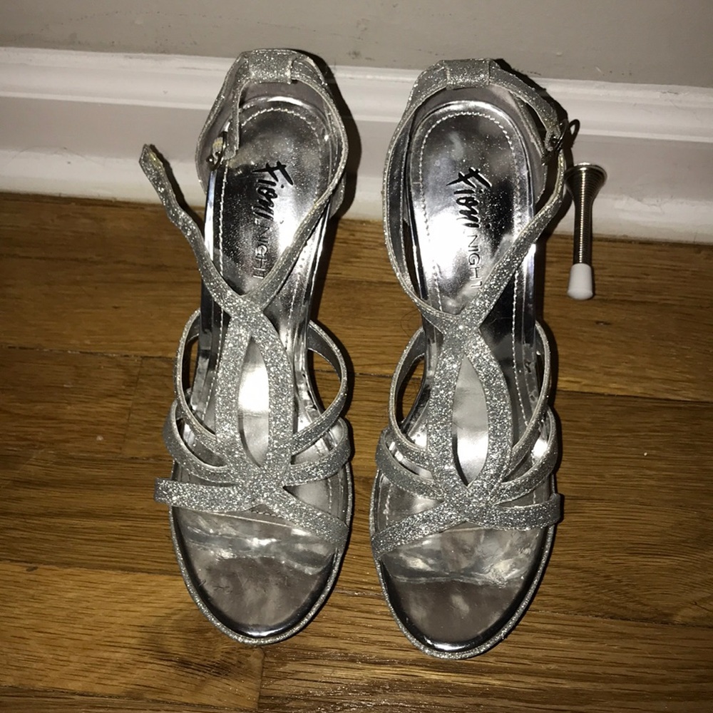 Silver high heels